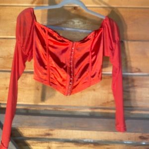 BRAND NEW RED PRETTY LITTLE THINGS CORSET TOP